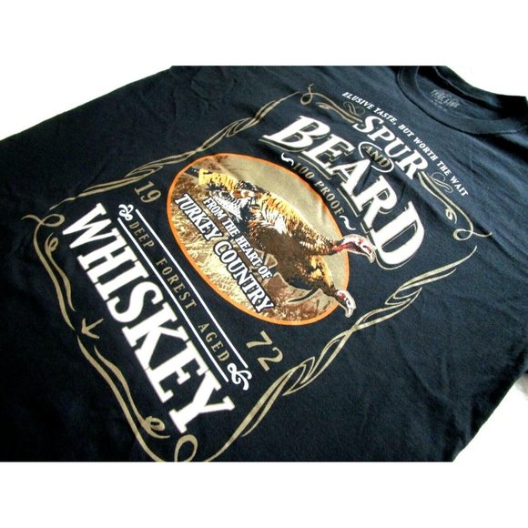 Spur & Beard Aged Whiskey Turkey Large T Shirt - Men/Youth  100% Cotton -  New - Picture 4 of 8